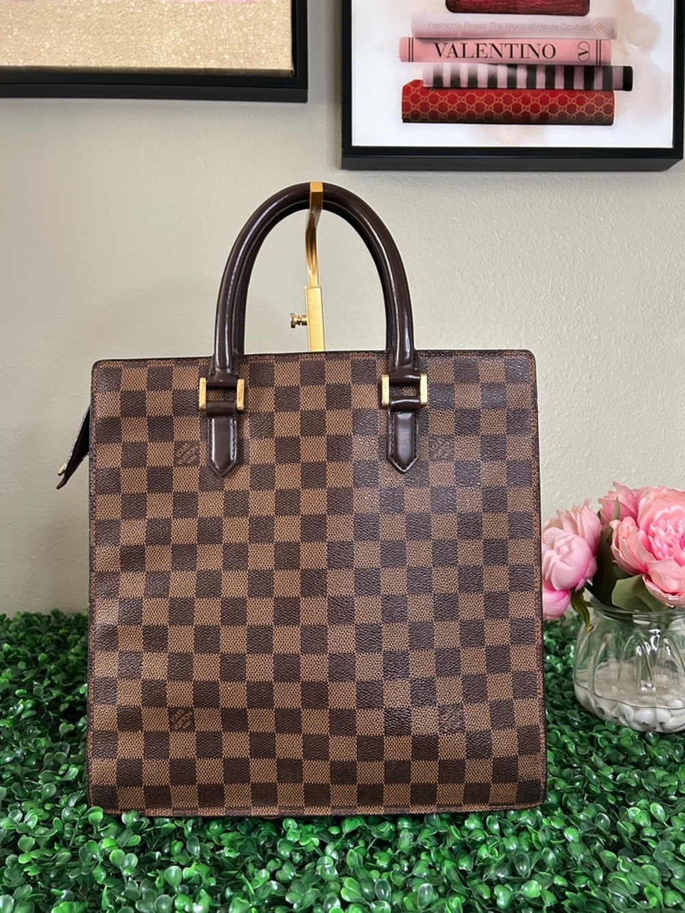 Authentic Louis Vuitton Damier Ebene Venice PM Tote w/ COA and Vibrant Interior - Picture 2 of 15